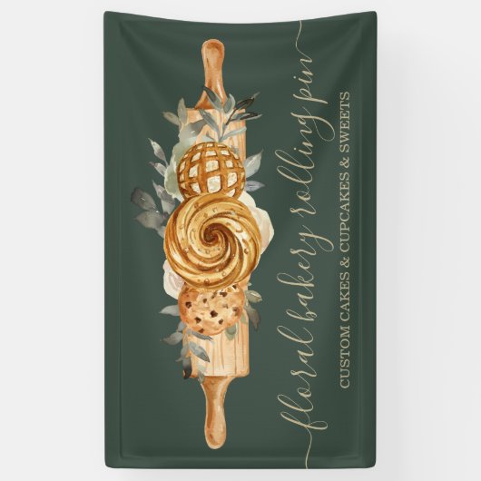 Button Backwaren Kekse Brot Salbei grün Banner (Vertikal)