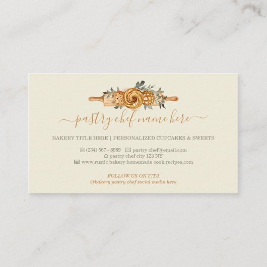 Button Backwaren Süßigkeiten Keks Beige Elfenbein Visitenkarte (Rückseite)