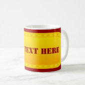 BUTTON BANNER gelber Farbverlauf + Ihr Text Kaffeetasse (VorderseiteRechts)