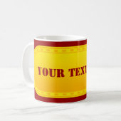 BUTTON BANNER gelber Farbverlauf + Ihr Text Kaffeetasse (Vorderseite Links)