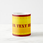 BUTTON BANNER gelber Farbverlauf + Ihr Text Kaffeetasse (Mittel)