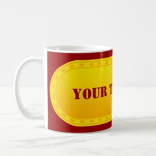BUTTON BANNER gelber Farbverlauf + Ihr Text Kaffeetasse (Links)