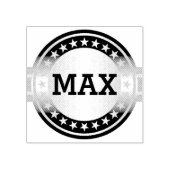 Button / Banner - Graue Stars + YOURS Gummistempel (Prägung)