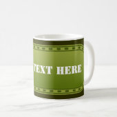 BUTTON BANNER Oliven-grüner Farbverlauf + Ihr Text Kaffeetasse (VorderseiteRechts)