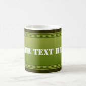 BUTTON BANNER Oliven-grüner Farbverlauf + Ihr Text Kaffeetasse (Mittel)