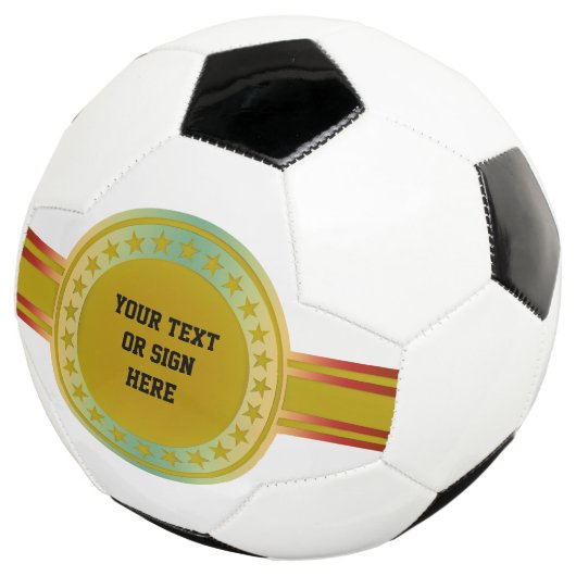Button / Banner - Sterne goldfarben + Ihre Ideen Fußball (Dreiviertel)