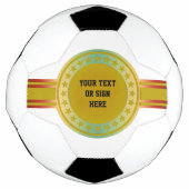 Button / Banner - Sterne goldfarben + Ihre Ideen Fußball (Vorderseite)
