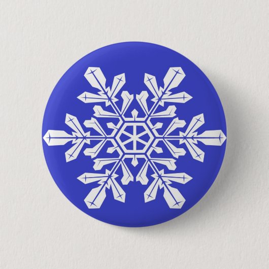 Button Blue Snowflake (Vorderseite)