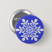 Button Blue Snowflake (Vorne & Hinten)