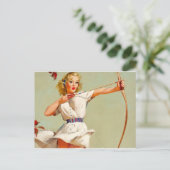 Button Bow und Arrow Postkarte (Stehend Vorderseite)