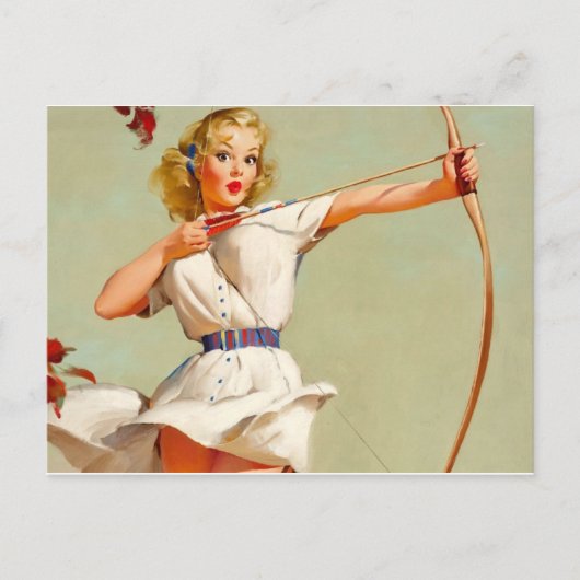 Button Bow und Arrow Postkarte (Vorderseite)