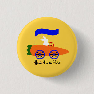 Button "Bunny Riding Carrot Car #1"