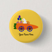 Button "Bunny Riding Carrot Car #2" (Vorderseite)