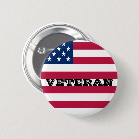 BUTTON-Button für die US-Flagge Patriotic Veteran  Button (Vorne & Hinten)