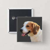 Button--Button Happy Beagle Button (Vorne & Hinten)