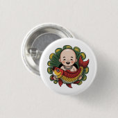 Button | Chloe Baby - Niedlicher Junge mit Lucky K (Vorne & Hinten)