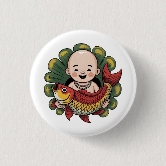 Button | Chloe Baby - Niedlicher Junge mit Lucky K (Vorderseite)