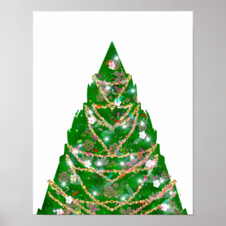 Button den Stern auf dem Baum Poster