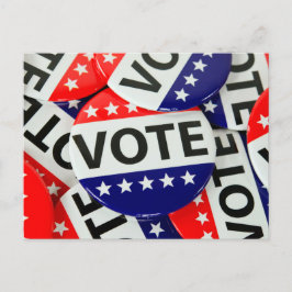 Button der Abstimmung Postkarte