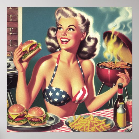 Button der amerikanischen GRILLEN Poster (Vorne)