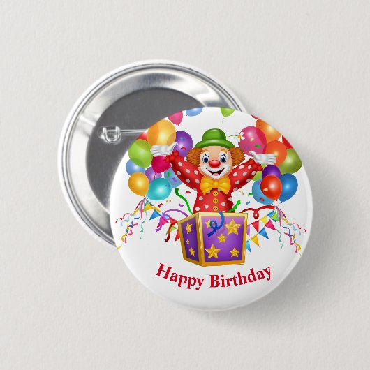 Button der Birthday Clown Button (Vorne & Hinten)