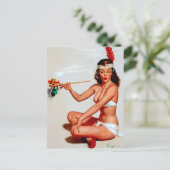 Button der Friedenstruppe Postkarte (Stehend Vorderseite)