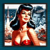 Button der Vintagen Science Fiction Poster