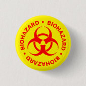 Button der Warnschaltfläche für die rote Biogefähr (Vorderseite)