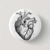 Button des anatomischen menschlichen Herzdiagramms (Vorderseite)