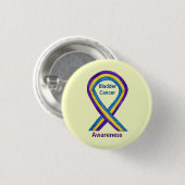 Button des Blase Cancer Stripes Awareness Ribbon B (Vorne & Hinten)