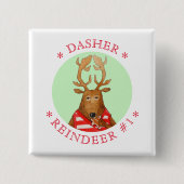Button des DASHER-REINDEERKRATES (Vorderseite)