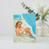 Button des Herzens Postkarte (Stehend Vorderseite)