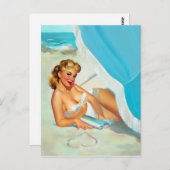 Button des Herzens Postkarte (Vorne/Hinten)