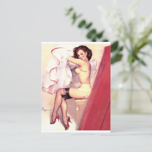 Button des Kleidersaals Postkarte (Stehend Vorderseite)