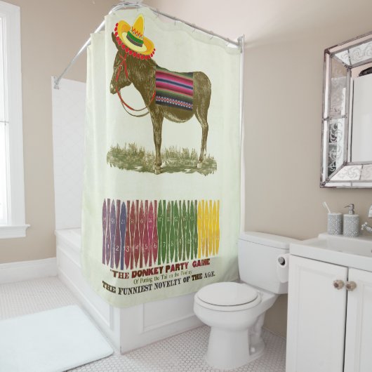 Button des Schwanzes auf dem Donkey Duschvorhang (Beispiel)