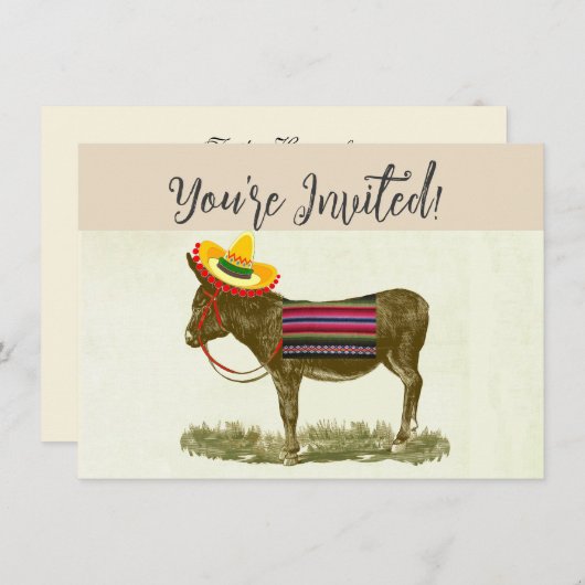 Button des Schwanzes auf dem Donkey Einladung (Vorne/Hinten)