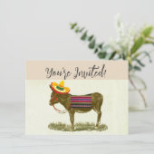 Button des Schwanzes auf dem Donkey Einladung (Stehend Vorderseite)