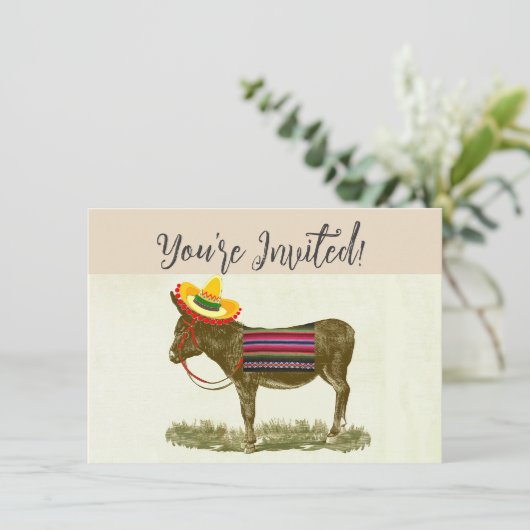 Button des Schwanzes auf dem Donkey Einladung (Stehend Vorderseite)