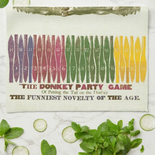 Button des Schwanzes auf dem Donkey Geschirrtuch (Gefaltet)