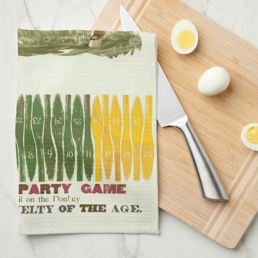 Button des Schwanzes auf dem Donkey Geschirrtuch (Viertel Falte)