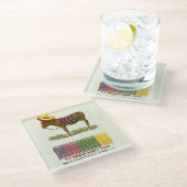 Button des Schwanzes auf dem Donkey Glasuntersetzer (Schrägansicht)