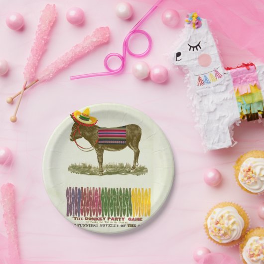 Button des Schwanzes auf dem Donkey Pappteller (Party)