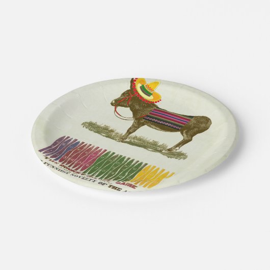 Button des Schwanzes auf dem Donkey Pappteller (Schrägansicht)