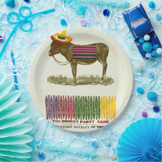 Button des Schwanzes auf dem Donkey Pappteller (Party)