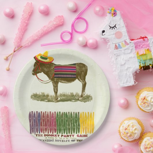 Button des Schwanzes auf dem Donkey Pappteller (Party)