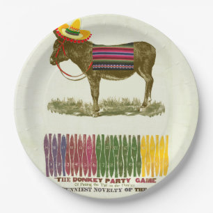 Button des Schwanzes auf dem Donkey Pappteller