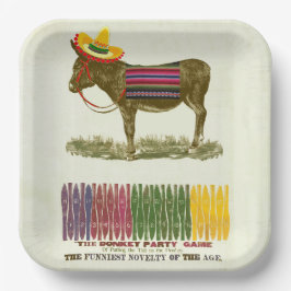 Button des Schwanzes auf dem Donkey Pappteller