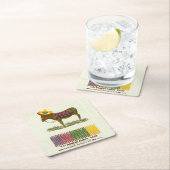 Button des Schwanzes auf dem Donkey Rechteckiger Pappuntersetzer (Vor Ort)