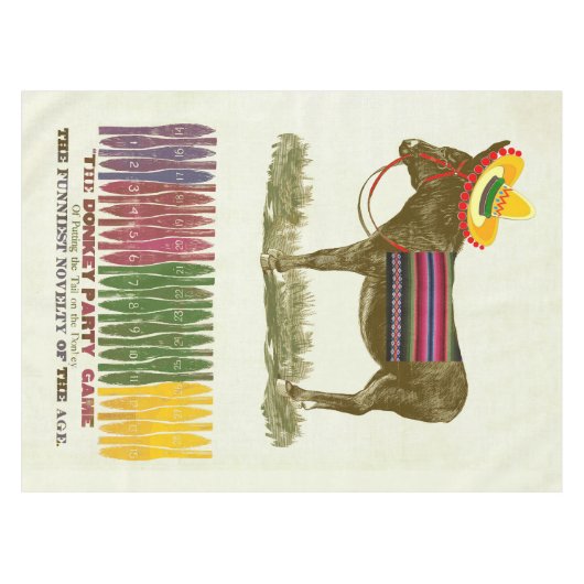 Button des Schwanzes auf dem Donkey Tischdecke (Vorderseite (Horizontal))