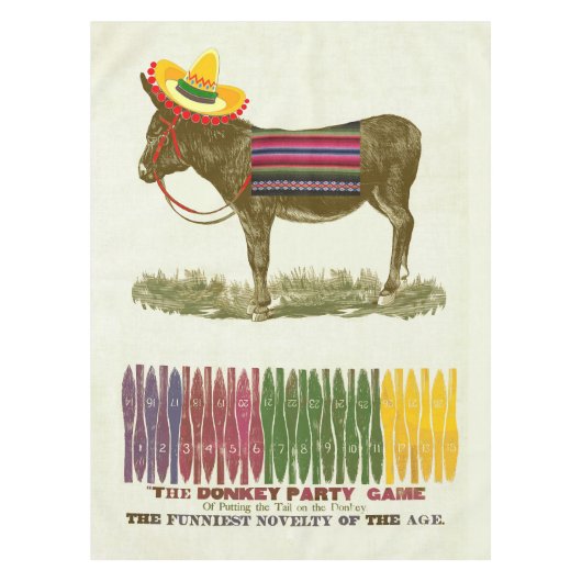 Button des Schwanzes auf dem Donkey Tischdecke (Vorderseite)